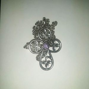 Sliver James Avery Cross necklace with Amethyst